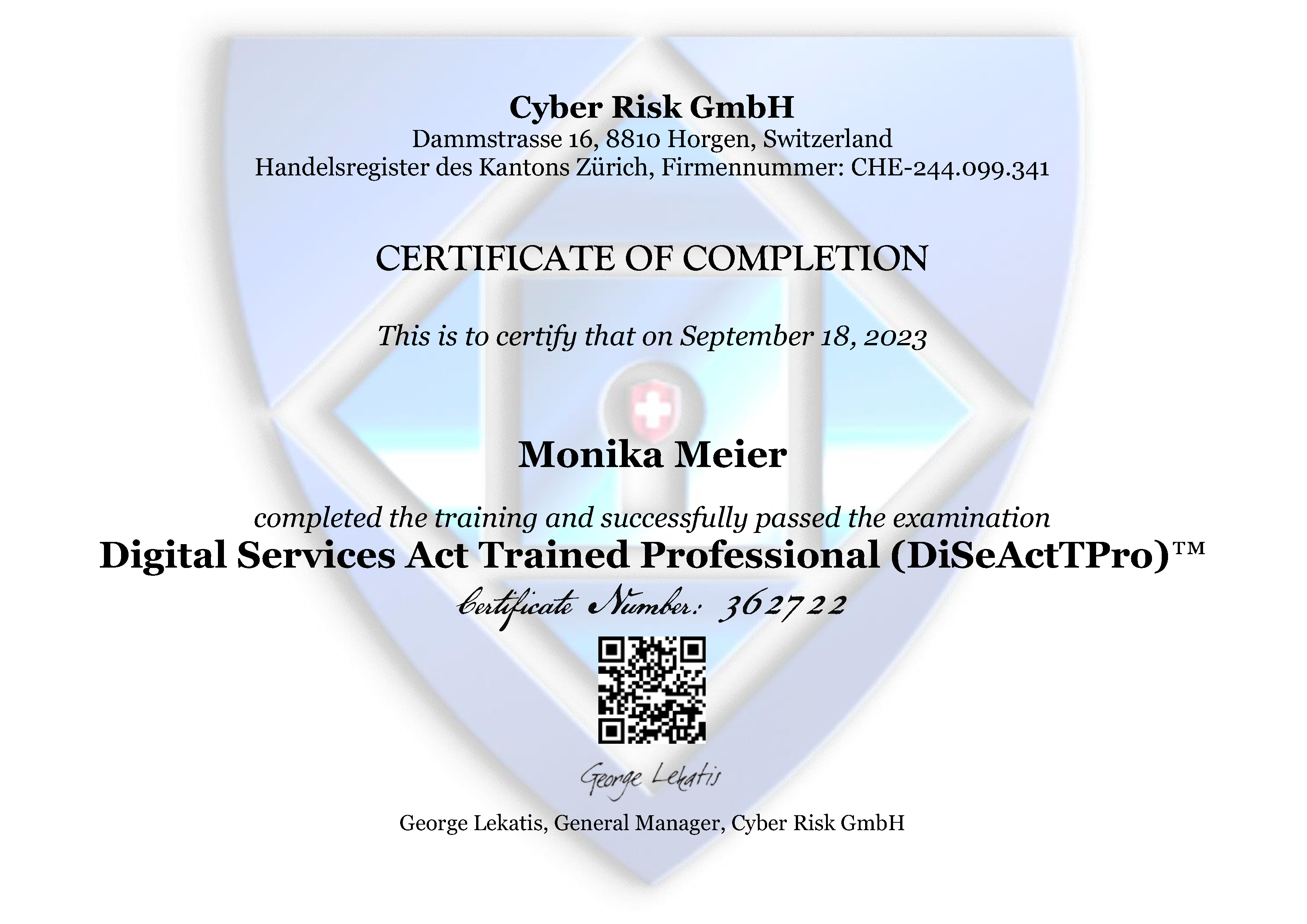 Digital Services Act Trained Professional (DiSeActTPro)
